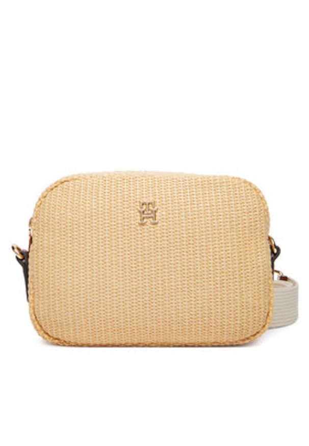 TOMMY HILFIGER - Tommy Hilfiger Torebka Popette Camera Bag Raffia AW0AW18525 Beżowy. Kolor: beżowy