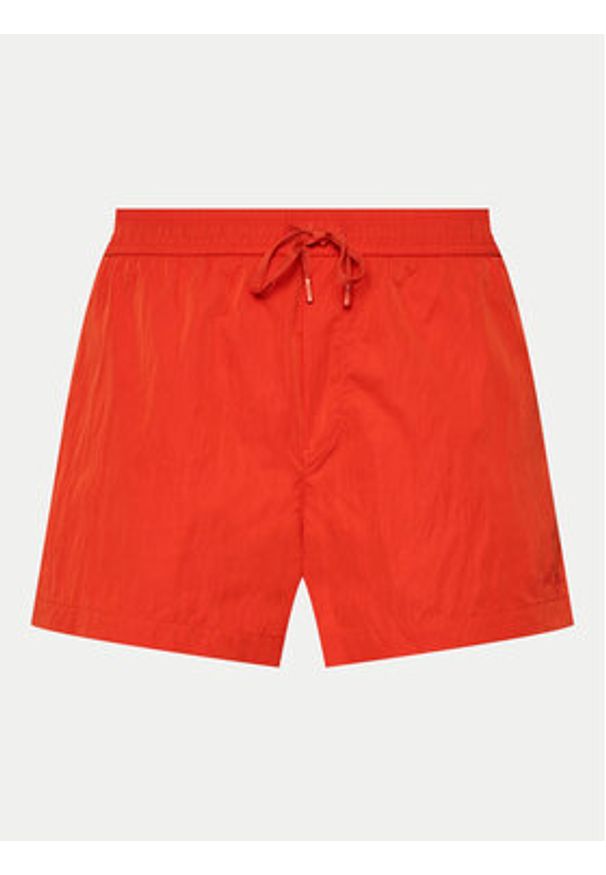 Calvin Klein Swimwear Szorty kąpielowe KM0KM01048 Czerwony Regular Fit. Kolor: czerwony. Materiał: syntetyk
