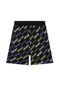 Kenzo kids - Kenzo Kids szorty dziecięce kolor czarny regulowana talia. Okazja: na co dzień. Kolor: czarny. Styl: casual #2