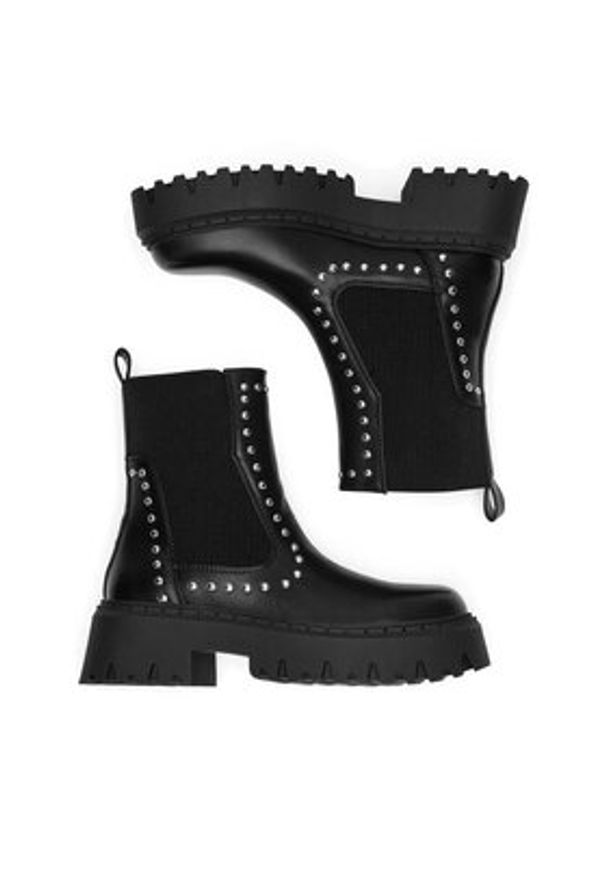 DeeZee Botki HY25365-14 Czarny. Kolor: czarny. Materiał: skóra