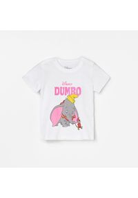 Reserved - Bawełniany t-shirt Dumbo - Biały. Kolor: biały. Materiał: bawełna #1