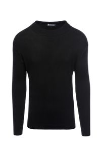 Ombre Clothing - Sweter męski z półgolfem o gładkiej strukturze - czarny V1 E178 - XXL. Kolor: czarny. Materiał: nylon, wiskoza. Wzór: gładki #4