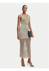 SIMONA CORSELLINI - Simona Corsellini Sukienka letnia P26CPABO0301 Beżowy jasny Slim Fit. Kolor: beżowy. Materiał: wiskoza. Sezon: lato #5