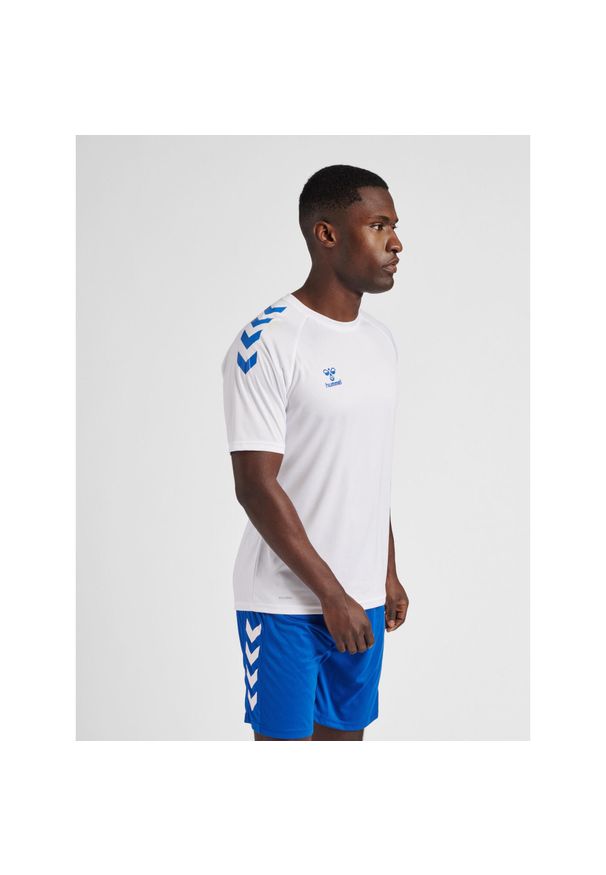 Koszulka sportowa męska Hummel Core XK Poly T-Shirt S/S. Kolor: biały, niebieski, wielokolorowy