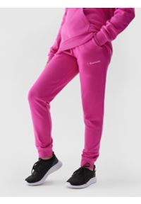 4F JUNIOR - Spodnie dresowe joggery dziewczęce. Kolor: różowy. Materiał: dresówka. Długość: długie