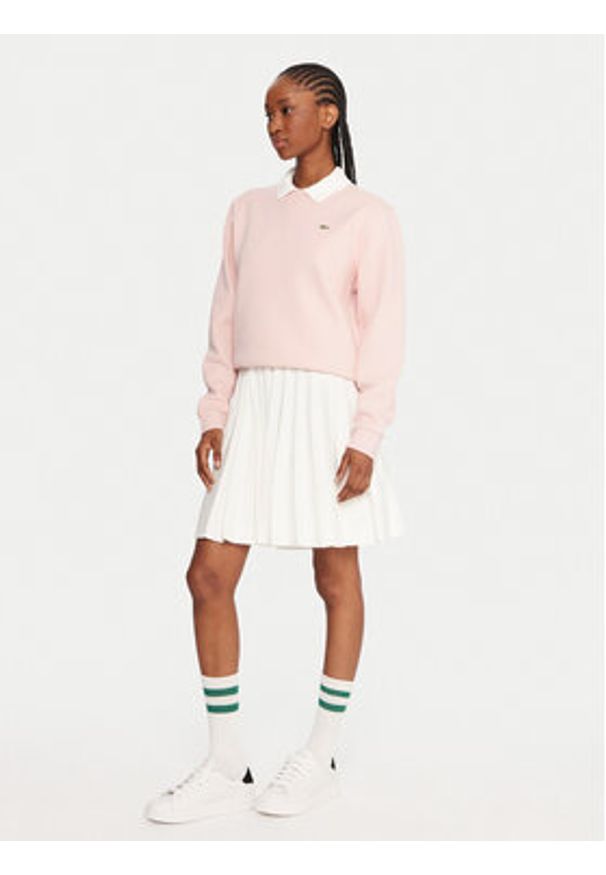Lacoste Bluza SF5245 Różowy Relaxed Fit. Kolor: różowy. Materiał: bawełna