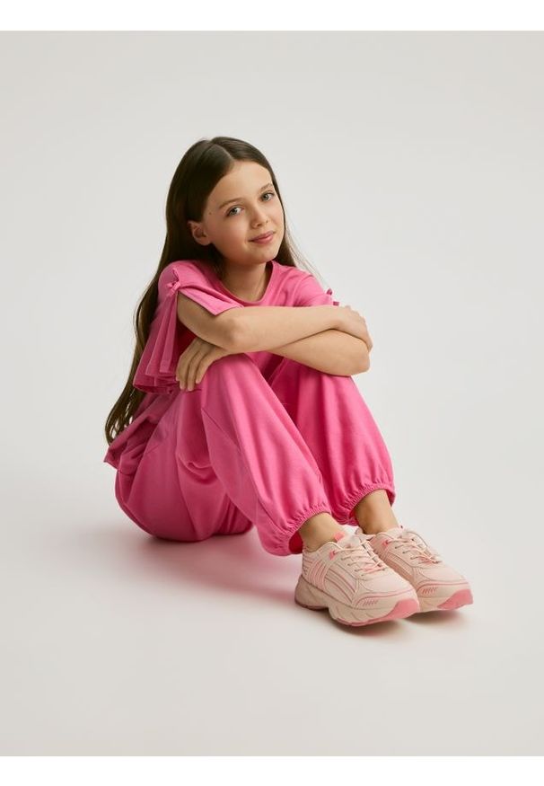 Reserved - Spodnie bombacho - fuksja. Kolor: różowy. Materiał: bawełna