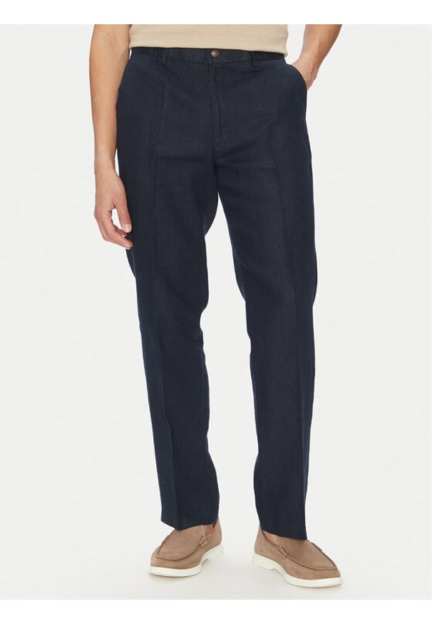 MICHAEL Michael Kors Chinosy CS5304BBEY Granatowy Straight Fit. Kolor: niebieski. Materiał: len