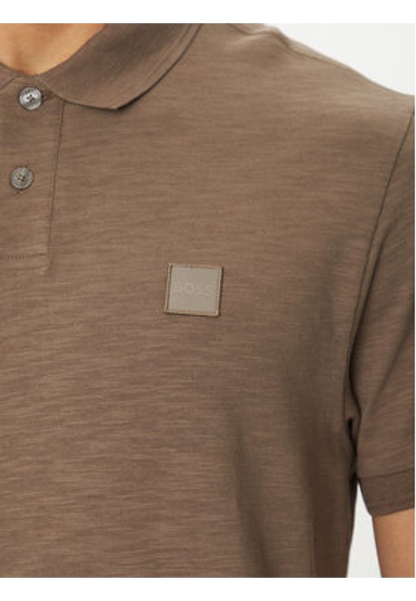 BOSS Polo 50536728 Beżowy Regular Fit. Typ kołnierza: polo. Kolor: beżowy. Materiał: bawełna