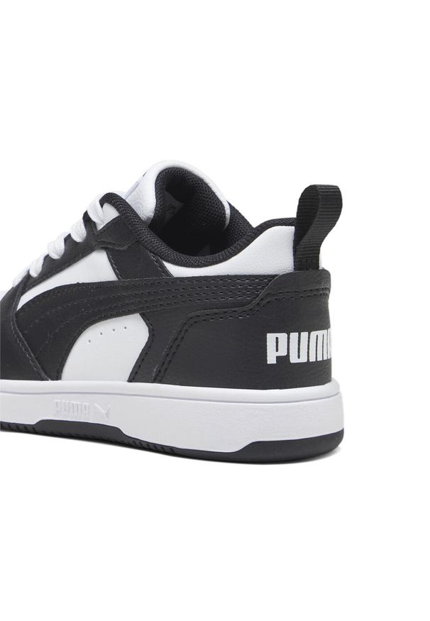 Puma - Dziecięce sneakersy Rebound V6 Lo PUMA White Black transparent. Kolor: czarny, biały, wielokolorowy. Sport: bieganie