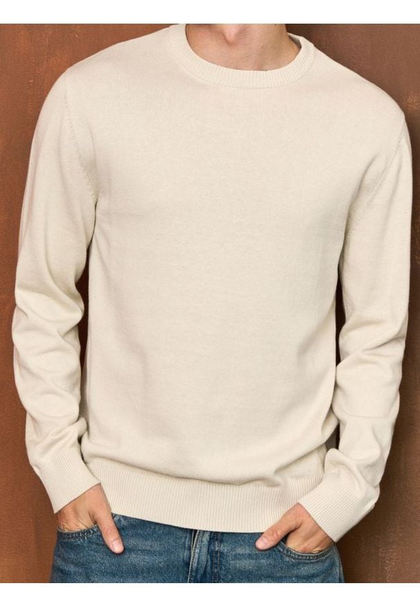 Sinsay - Sweter z długim rękawem - kremowy. Kolor: kremowy. Długość rękawa: długi rękaw. Długość: długie