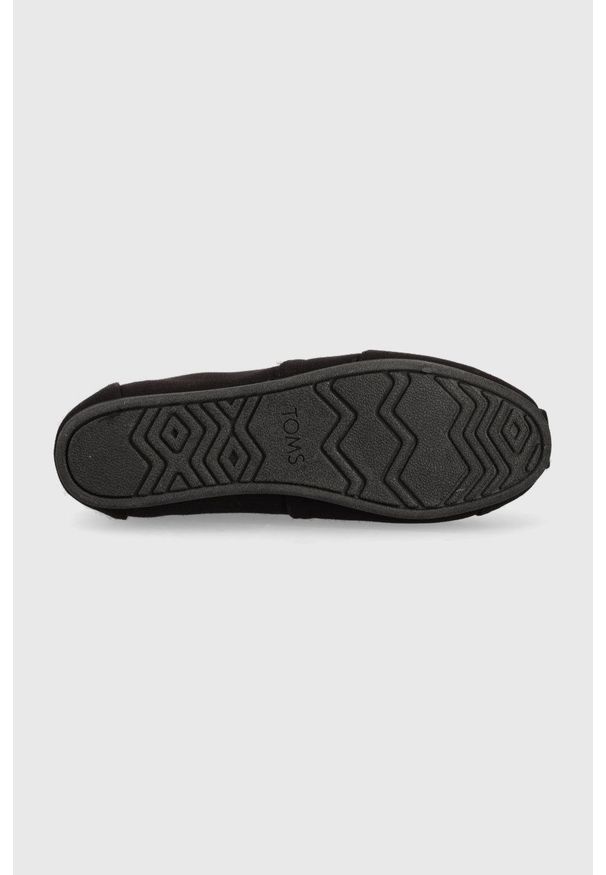 Toms espadryle Alpargata kolor czarny. Nosek buta: okrągły. Kolor: czarny. Materiał: guma, materiał. Wzór: gładki