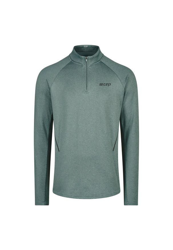 Bluzka do biegania zimowa z długim rękawem CEP męska. Kolor: zielony. Długość rękawa: długi rękaw. Długość: długie. Sezon: zima. Sport: bieganie, fitness