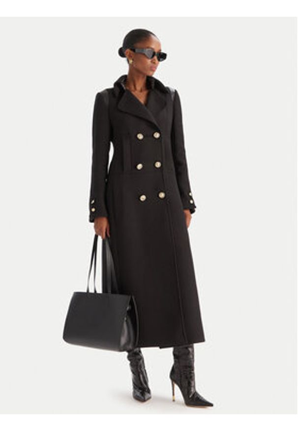 Babylon Płaszcz przejściowy E215BI Czarny Regular Fit. Kolor: czarny. Materiał: syntetyk