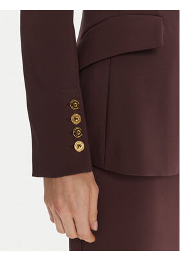 Elisabetta Franchi Marynarka GI-175-56E2 Bordowy Regular Fit. Kolor: czerwony. Materiał: syntetyk