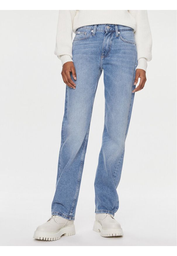 Calvin Klein Jeans Jeansy J20J221222 Niebieski Straight Fit. Kolor: niebieski