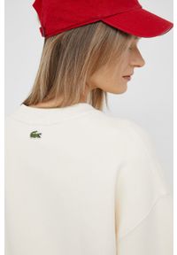 Lacoste bluza bawełniana męska kolor beżowy z aplikacją. Kolor: beżowy. Materiał: bawełna. Wzór: aplikacja #8