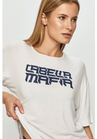 LABELLAMAFIA - LaBellaMafia - T-shirt. Kolor: biały. Wzór: nadruk #3