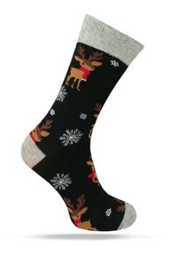 Świąteczne Skarpetki - Alties - Renifer, Płatki Śniegu. Kolor: wielokolorowy. Materiał: poliester, bawełna, elastan #1