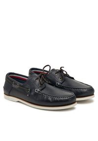 TOMMY HILFIGER - Tommy Hilfiger Półbuty Th Boat Shoe Core Lth FM0FM05569 Granatowy. Kolor: niebieski. Materiał: skóra #5