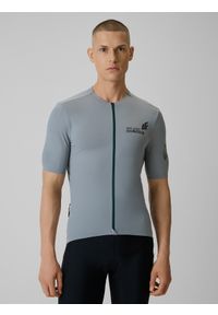 4f - 4F Koszulka kolarska męska - szara XXL. Kolor: szary. Materiał: materiał, włókno, skóra, dzianina. Długość: długie. Sport: kolarstwo #1