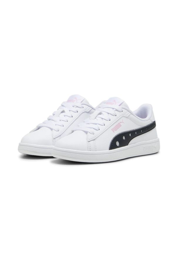 Puma - Dziecięce sneakersy PUMA Smash 3.0 Dance Party PUMA White Black Pink Lilac. Zapięcie: pasek. Kolor: biały, wielokolorowy, czarny, fioletowy