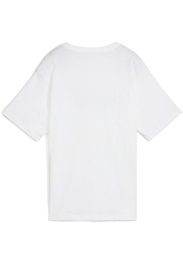 Koszulka Puma Ess No. 1 Logo Relaxed Tee, Kobiety. Kolor: biały. Materiał: bawełna, materiał