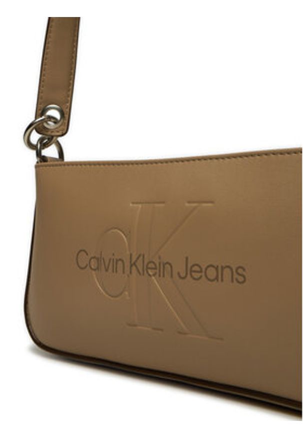Calvin Klein Jeans Torebka Sculpted Shoulder Pouch25 Mono K60K610679 Brązowy. Kolor: brązowy. Materiał: skórzane