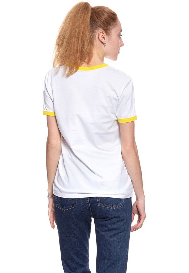 Wrangler - WRANGLER T SHIRT DAMSKI B&Y RINGER TEE WHITE W7C42FK12 112131689. Wzór: kolorowy, nadruk