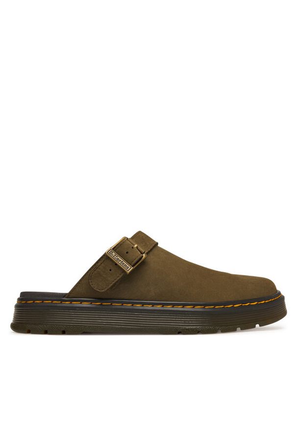 Dr. Martens Klapki Brookline DM42861300 Zielony ciemny. Kolor: zielony. Materiał: skóra, zamsz