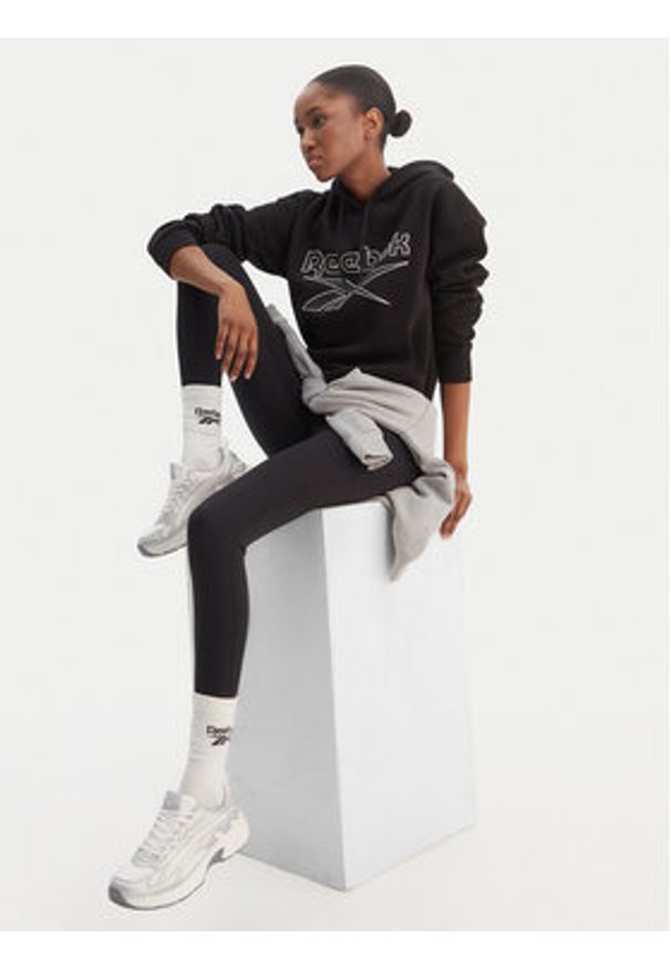 Reebok Bluza Cali RK25174CCW Czarny Regular Fit. Kolor: czarny. Materiał: bawełna