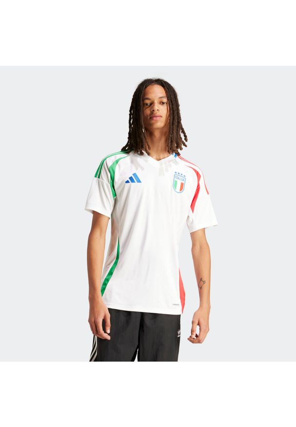 Adidas - Koszulka piłkarska ADIDAS Włochy EURO 2024 wyjazdowa. Kolor: zielony, biały, wielokolorowy, czerwony. Sport: piłka nożna