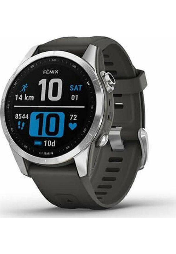 GARMIN - Zegarek sportowy Garmin Fenix 7S Grafitowy (010-02539-01). Kolor: szary. Styl: sportowy