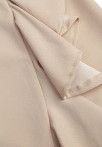 Born2be - Ciemnobeżowa Dopasowana Sukienka z Kopertowym Dekoltem i Falbankami Leolani. Okazja: na co dzień. Typ kołnierza: kołnierz z falbankami. Kolor: beżowy. Materiał: jeans. Typ sukienki: kopertowe. Styl: casual, klasyczny #6