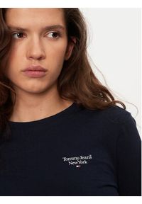 Tommy Jeans Bluzka Essential DW0DW18793 Granatowy Slim Fit. Kolor: niebieski. Materiał: bawełna #5