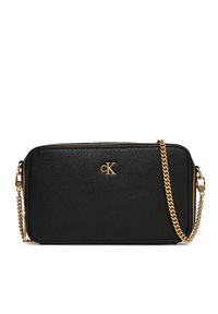Calvin Klein Jeans Torebka Minimal Mono Camera Bag LV04K1086G Czarny. Kolor: czarny. Materiał: skórzane
