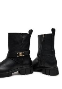 TOMMY HILFIGER - Tommy Hilfiger Botki Biker Leather FW0FW08313 Czarny. Kolor: czarny. Materiał: skóra #6