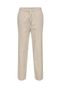 Only & Sons Spodnie materiałowe Sinus 22028267 Beżowy Loose Fit. Kolor: beżowy. Materiał: bawełna #5
