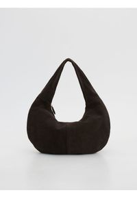 Reserved - Skórzana torebka hobo - ciemnobrązowy. Kolor: brązowy. Materiał: skórzane #1