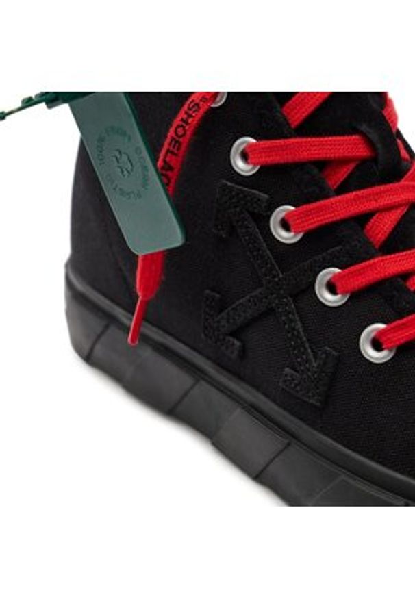 OFF-WHITE - Off-White Trampki Mid Top Vulcanized Canvas IA119S22LEA0011010 Czarny. Kolor: czarny. Materiał: materiał