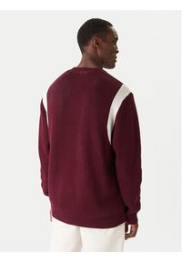 Adidas - adidas Sweter JX8215 Bordowy Regular Fit. Kolor: czerwony. Materiał: bawełna