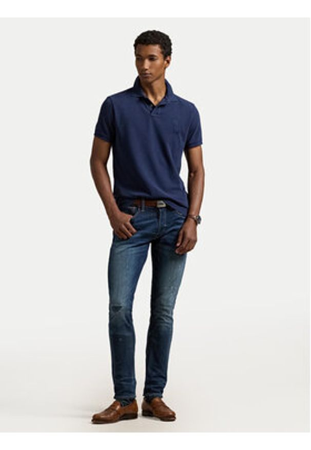 Polo Ralph Lauren Polo 710938137006 Granatowy Slim Fit. Typ kołnierza: polo. Kolor: niebieski. Materiał: bawełna
