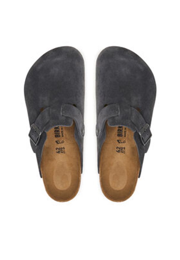 Birkenstock Klapki Boston 1031676 Szary. Kolor: szary. Materiał: skóra, zamsz