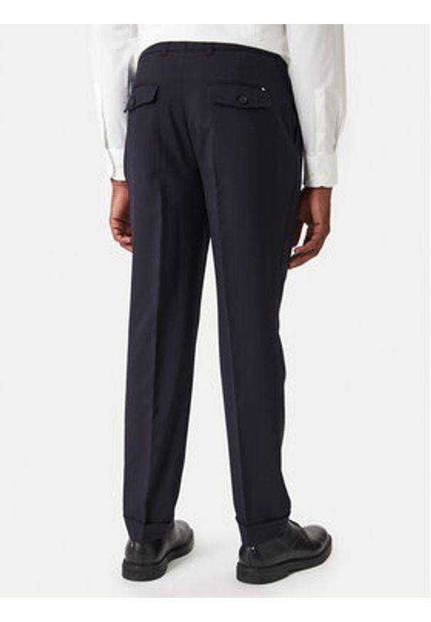 BOSS Spodnie materiałowe C-Perin-DPL 50545822 Granatowy Tapered Fit. Kolor: niebieski. Materiał: wełna