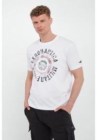 Aeronautica Militare - T-shirt męski z nadrukiem AERONAUTICA MILITARE. Wzór: nadruk #1