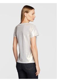 Blugirl Blumarine T-Shirt RF2213-J6559 Srebrny Regular Fit. Kolor: srebrny. Materiał: bawełna #3