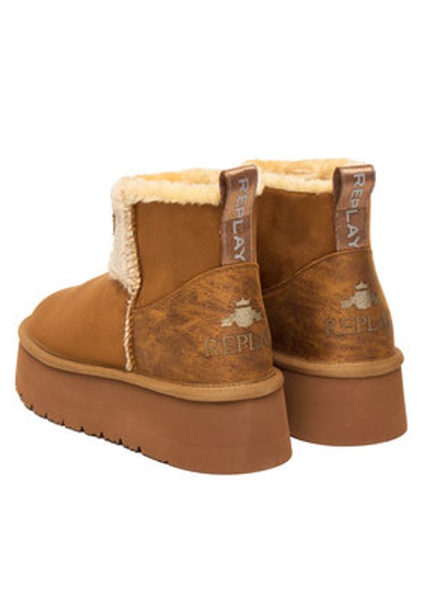 Replay - REPLAY Śniegowce GWF5A.000.C0009T Brązowy. Kolor: brązowy. Materiał: zamsz, skóra