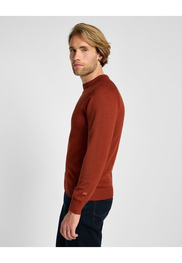 Lee - LEE MĘSKI SWETER CLEAN RAGLAN SWEATER SWEET MAPLE 112355672 LD46014970. Długość rękawa: raglanowy rękaw