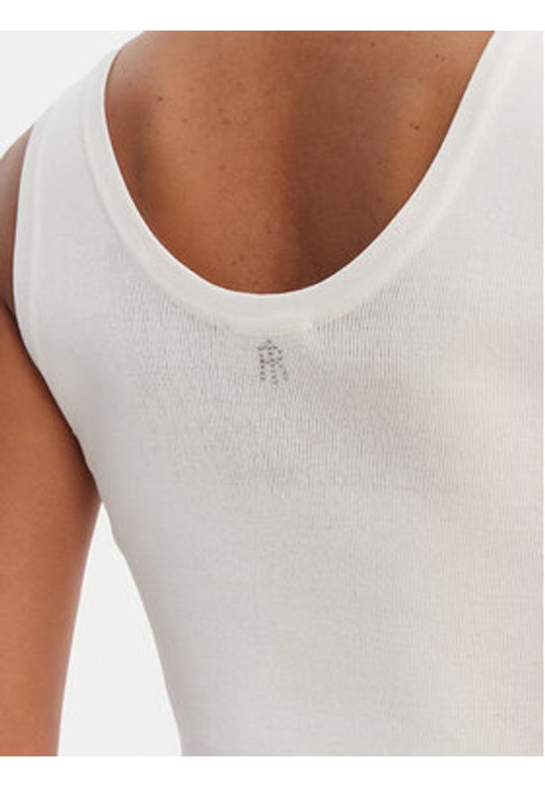 Fracomina Top FR26ST4005K524R9 Écru Slim Fit. Kolor: kremowy. Materiał: wiskoza