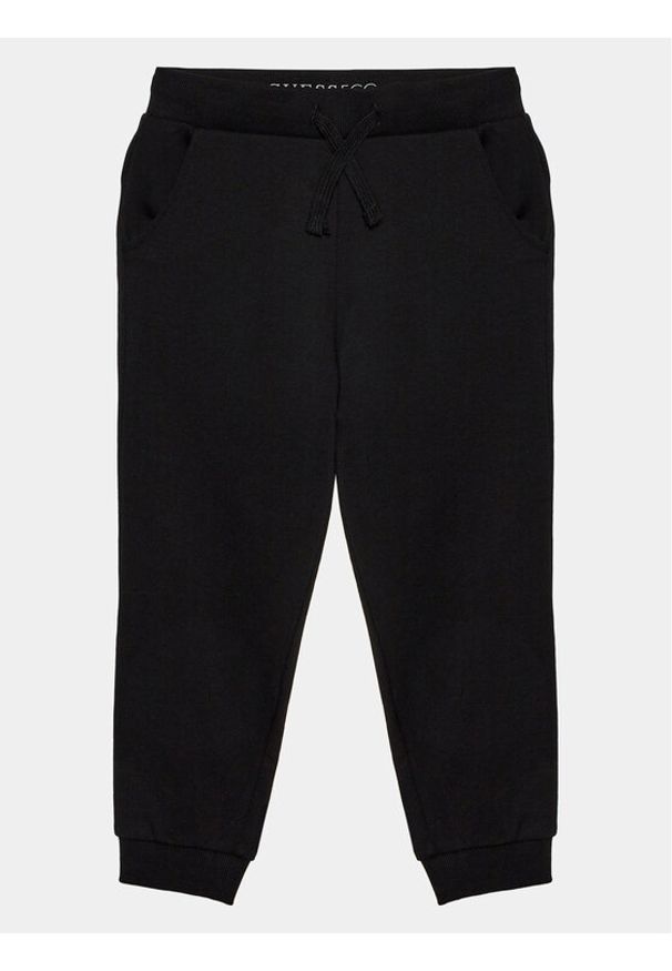 Guess Spodnie dresowe N93Q17 KAUG0 Czarny Regular Fit. Kolor: czarny. Materiał: bawełna